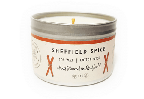 <span style="font-weight: 400;" data-mce-fragment="1" data-mce-style="font-weight: 400;">A small artisanal candle, hand-poured into a tin container from </span><a href="https://www.sandersonsdeptstore.co.uk/home-c26/candles-c71/the-sheffield-candle-co-sheffield-spice-small-p45186" data-mce-fragment="1" data-mce-href="https://www.sandersonsdeptstore.co.uk/home-c26/candles-c71/the-sheffield-candle-co-sheffield-spice-small-p45186"><span style="font-weight: 400;" data-mce-fragment="1" data-mce-style="font-weight: 400;">Sandersons Boutique Store</span></a><span style="font-weight: 400;" data-mce-fragment="1" data-mce-style="font-weight: 400;">.</span>