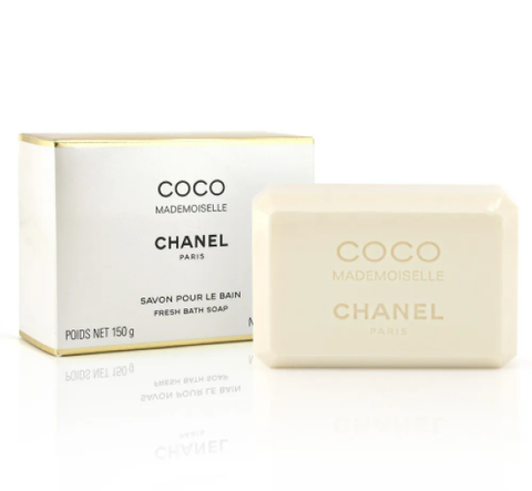 Luxury box soap packaging for a Chanel Coco Mademoiselle Soap. Sourced from eBay.
