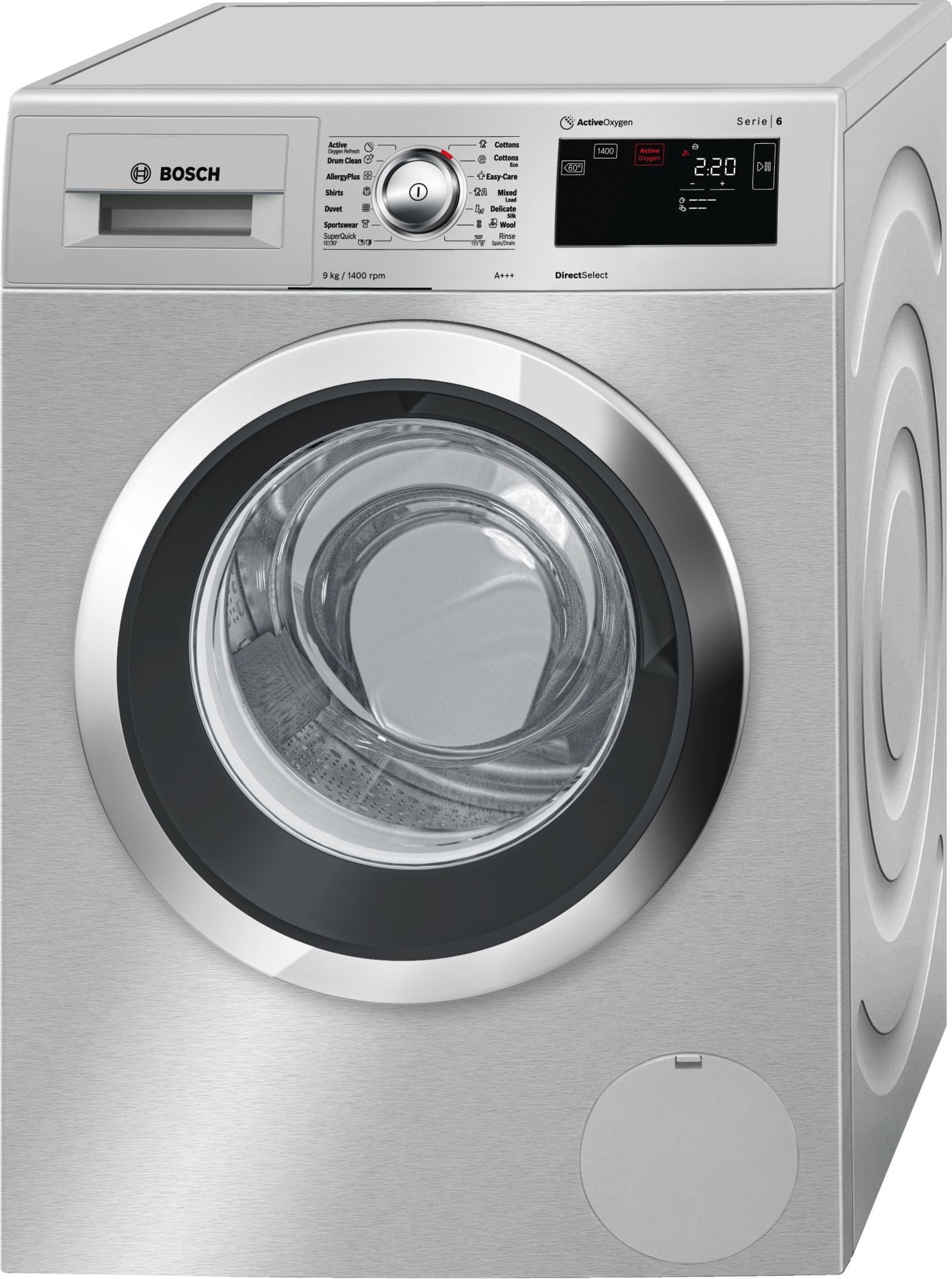 BOSCH 9kg Front Loader Washing Machine Silver Inox