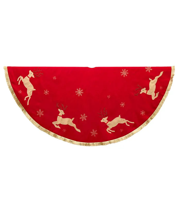 Patchwork Run Deer Tree Skirt