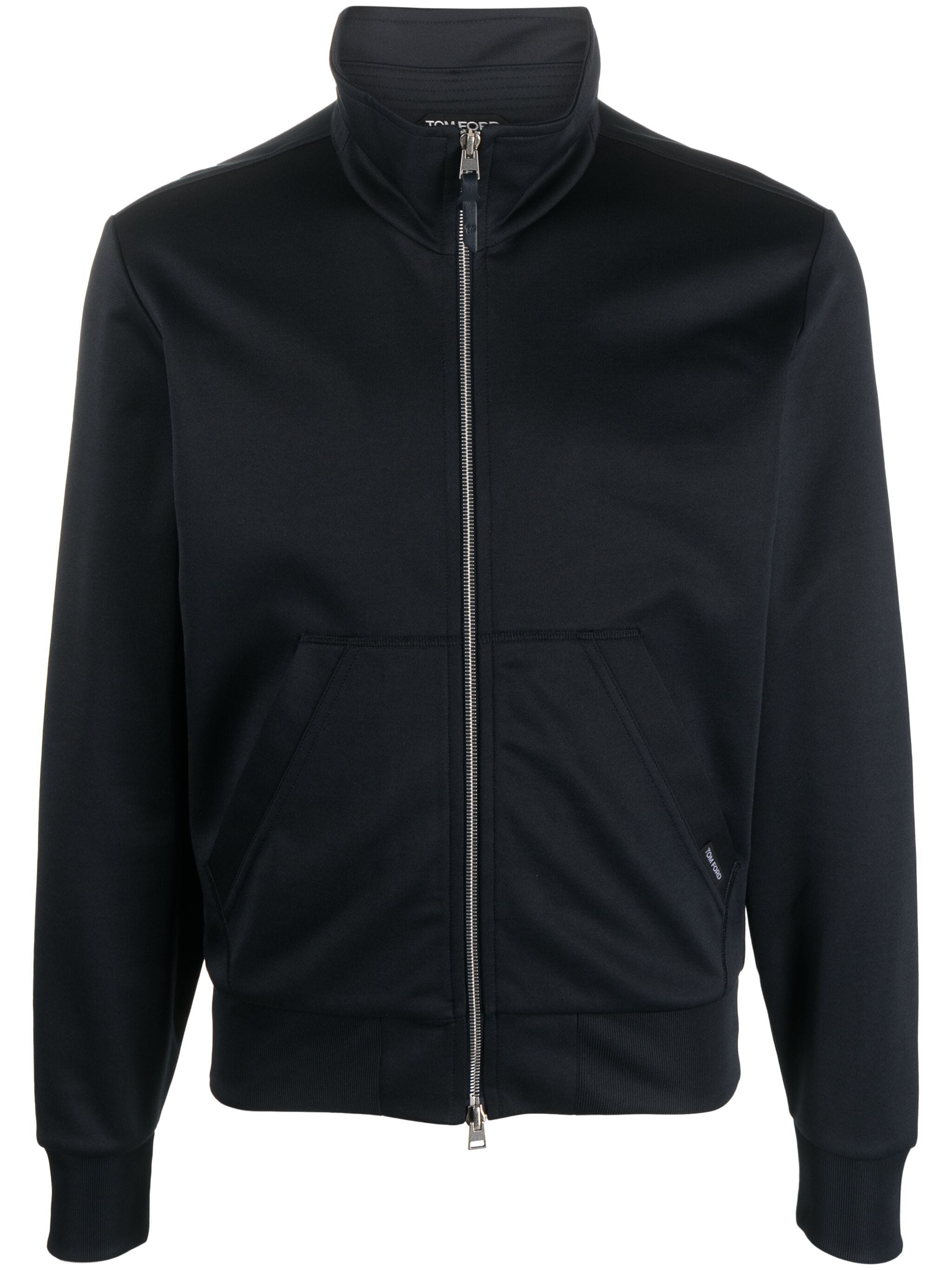 Image of TOM FORD Zip Up Two Pocket Cotton Track Jacket Navy