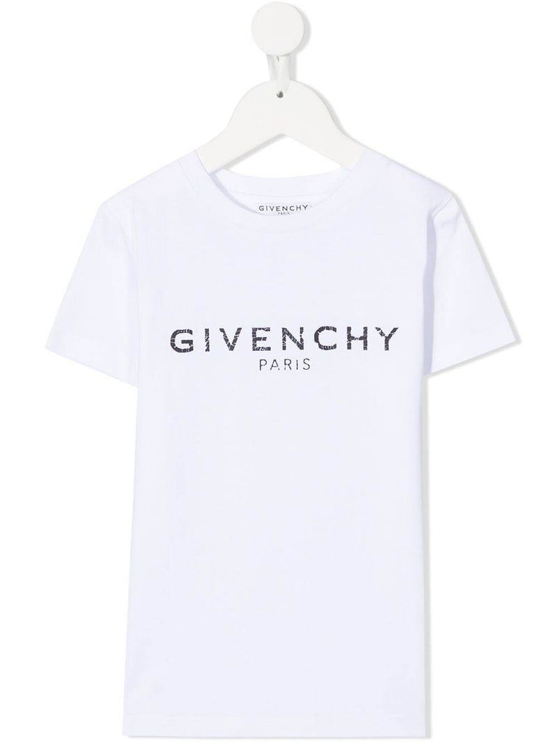 GIVENCHY KIDS Cracked Logo T-Shirt White 