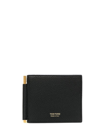 TOM FORD Logo Card Holder Black/Dark Red 