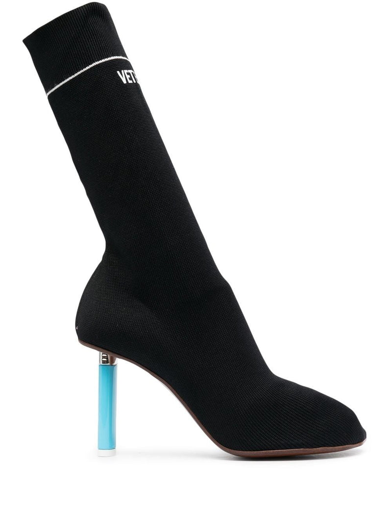 VETEMENTS WOMEN Lighter Heel Ankle Boots Black | MAISONDEFASHION.COM