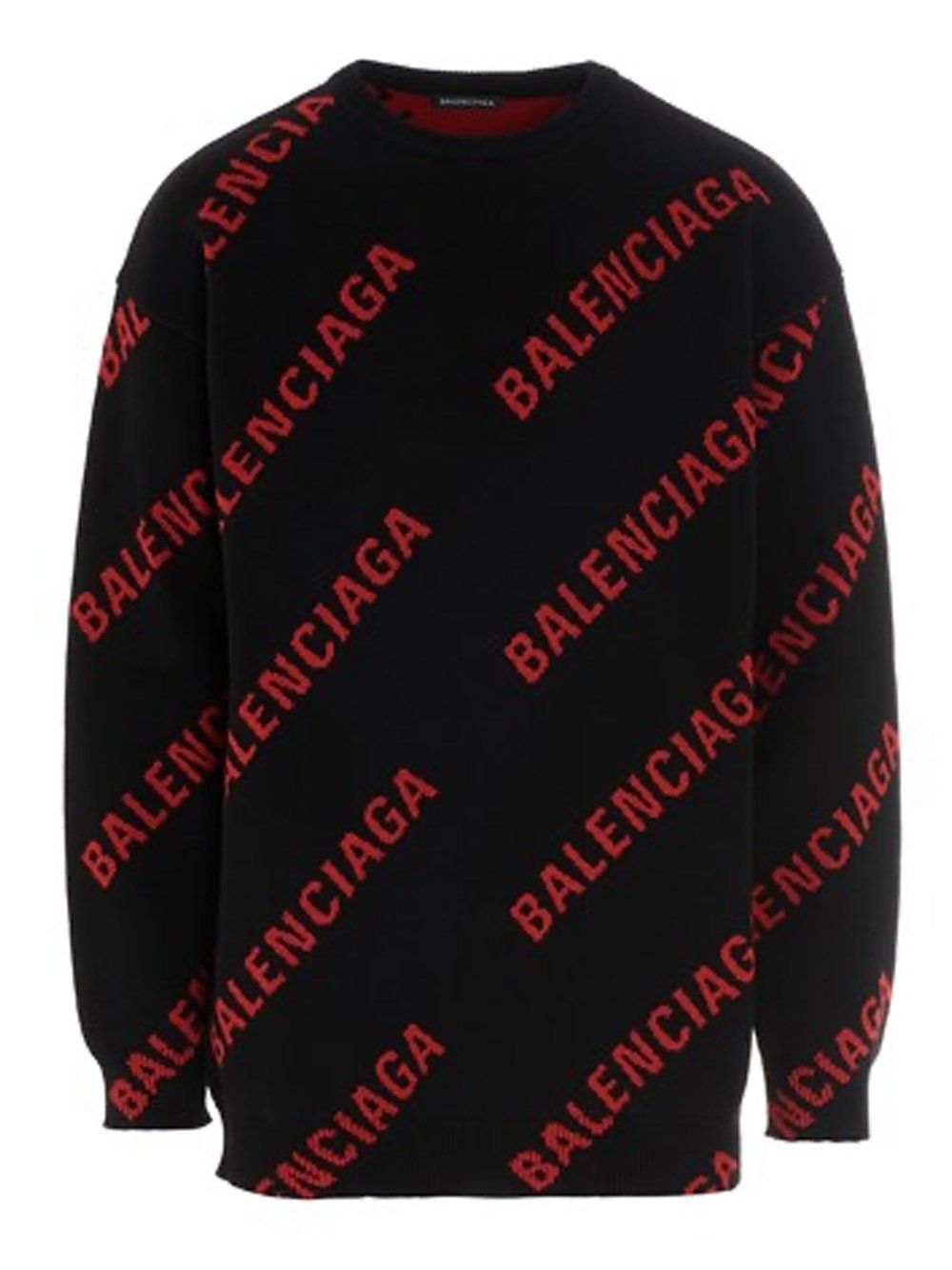 Balenciaga Small Contrast Logo Print Crewneck Sweatshirt BlackWhite  US