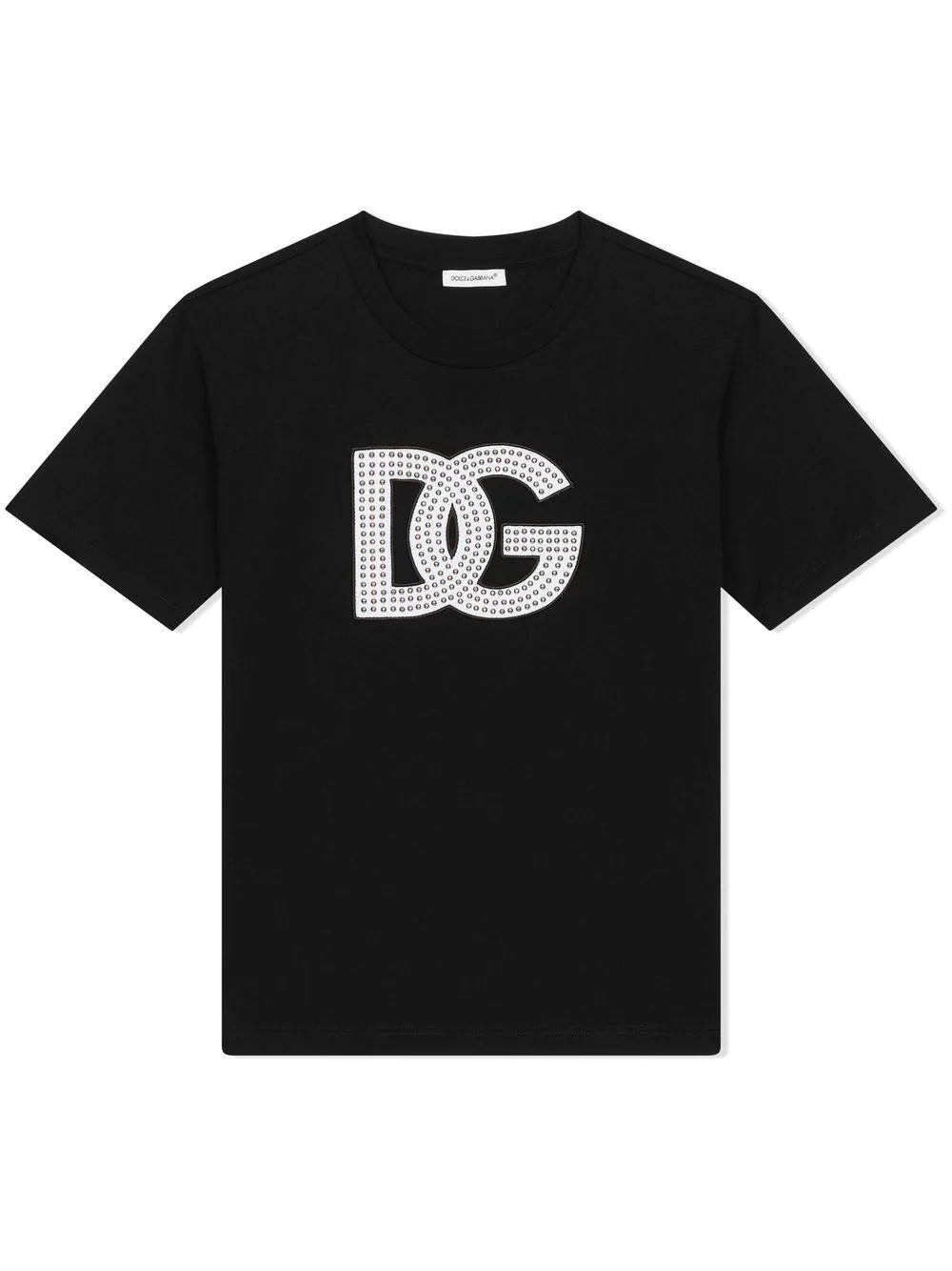 DOLCE & GABBANA KIDS DG Studded Logo T-Shirt Black 