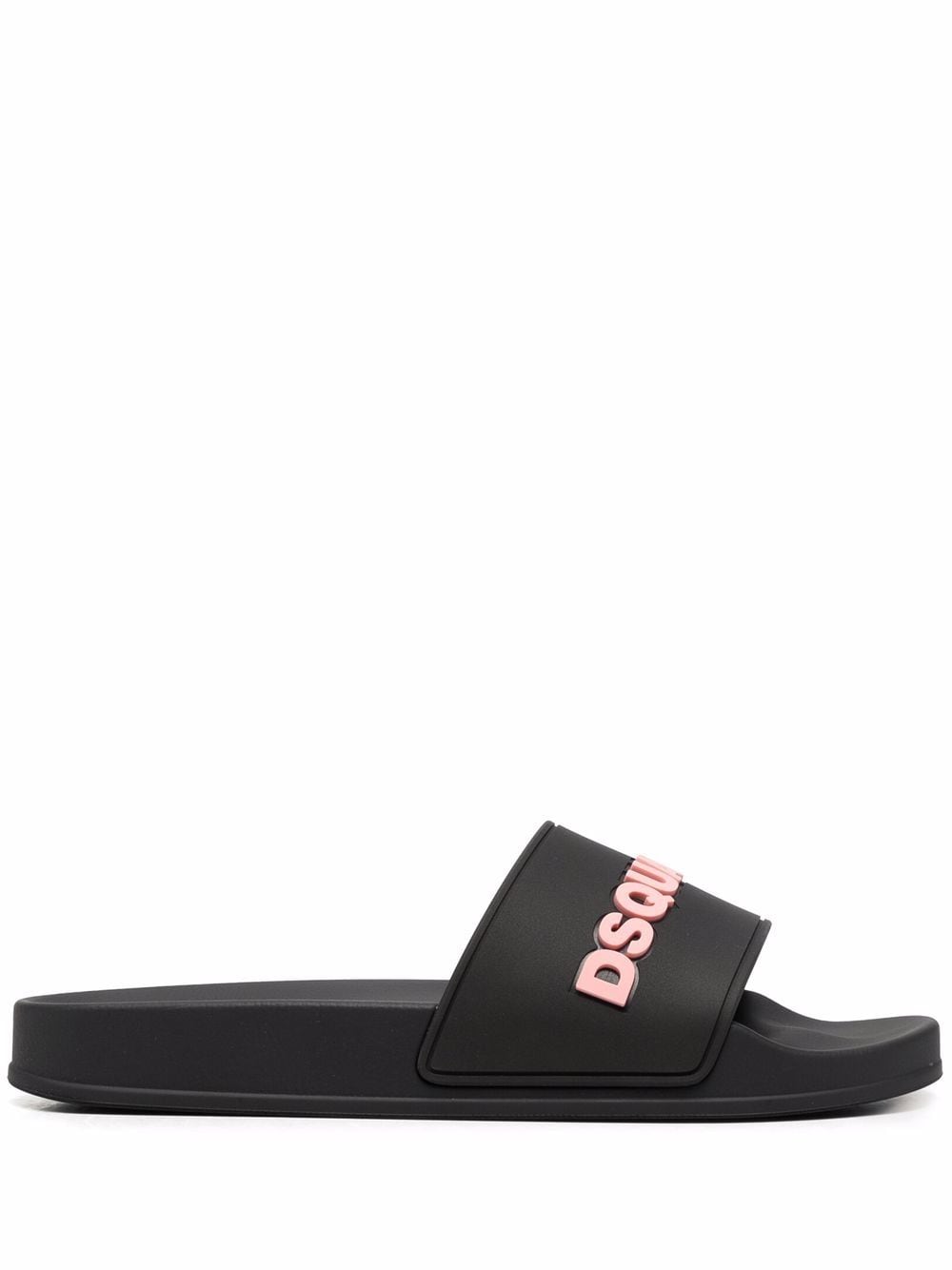 DSQUARED2 WOMEN Logo Pool Sliders Black/Pink