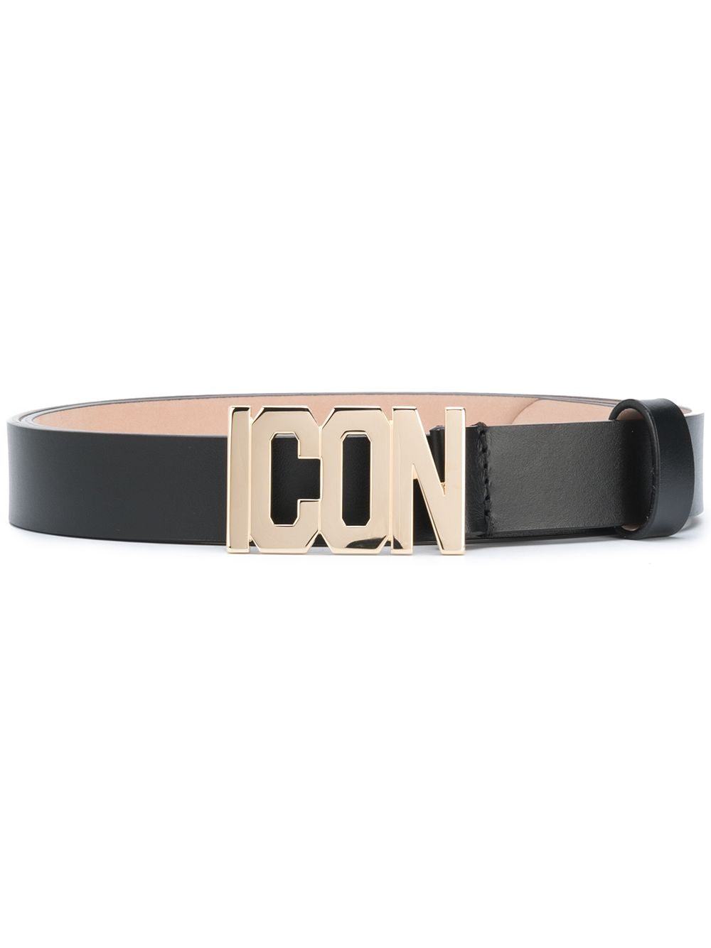 DSQUARED2 Women Icon Gold Logo buckle belt