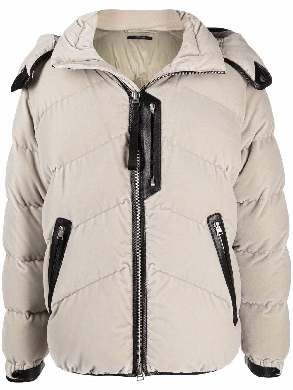 TOM FORD Velour Zip Up Down Jacket 