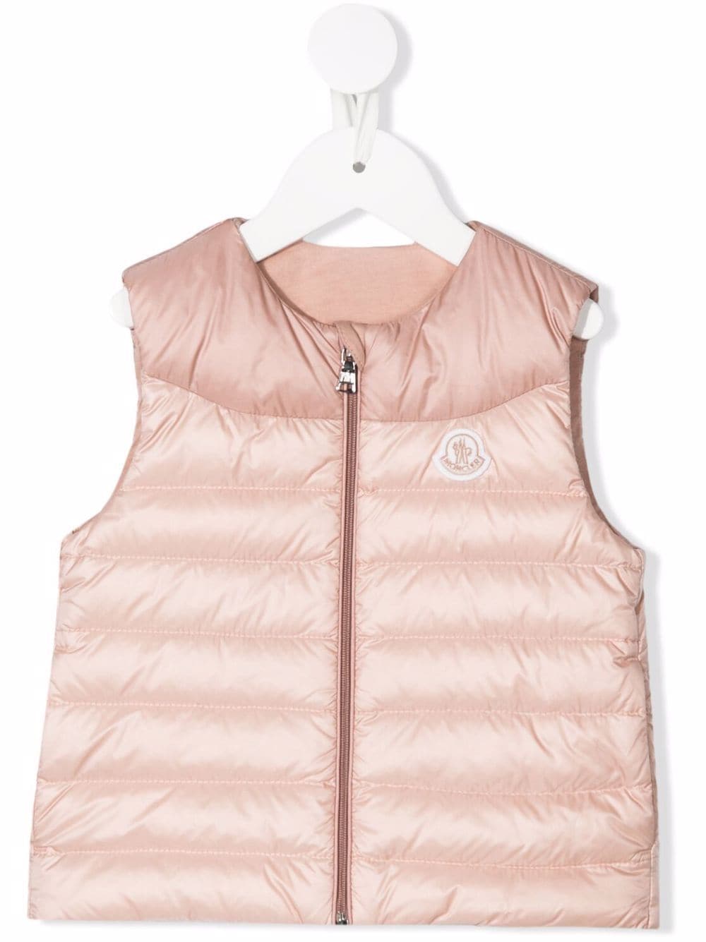 MONCLER KIDS Logo Patch Quilted Gilet Pink