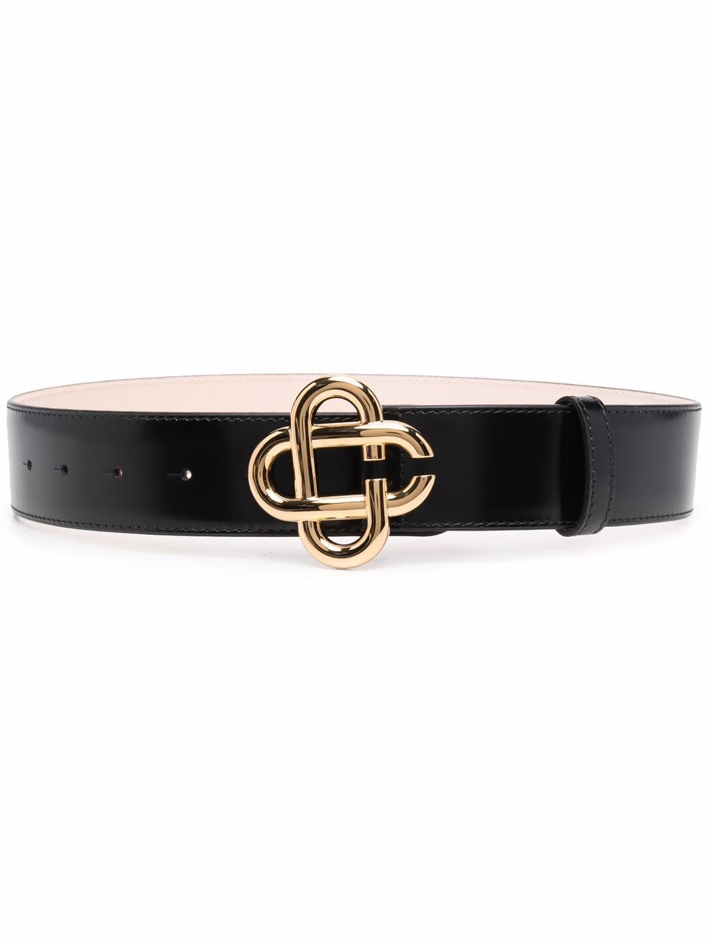 CASABLANCA WOMEN CC Logo Buckle Belt Black