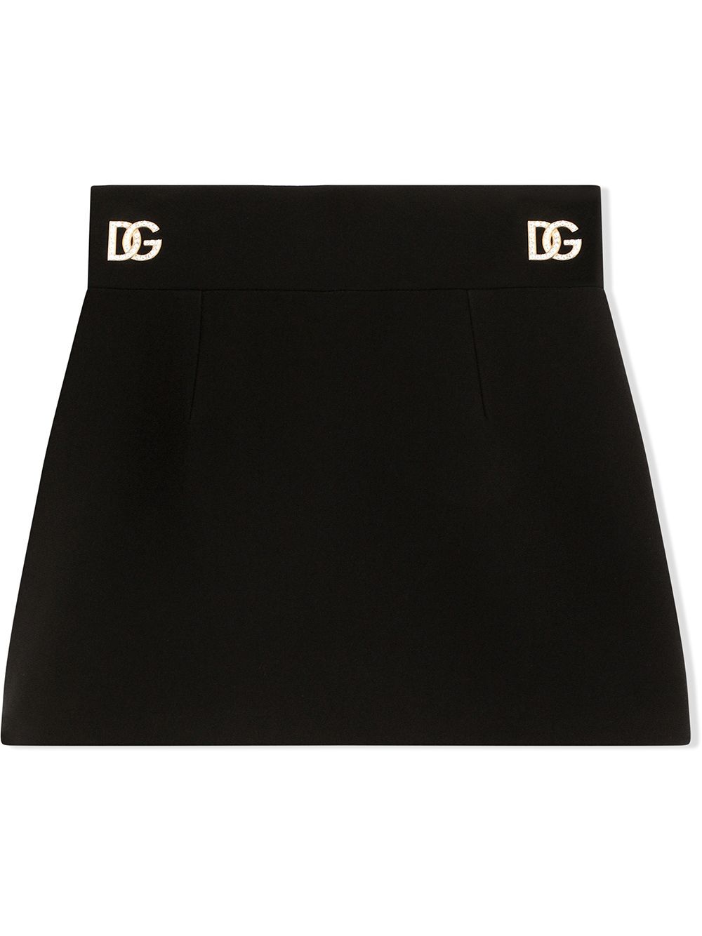 DOLCE & GABBANA KIDS Logo-plaque mini skirt Black