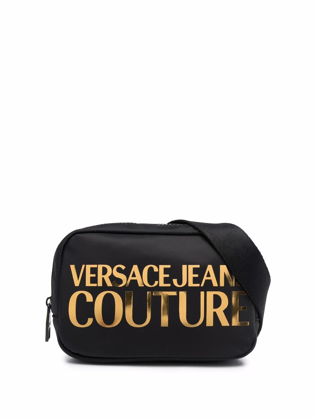 VERSACE Metallic Logo Belt Bag Black