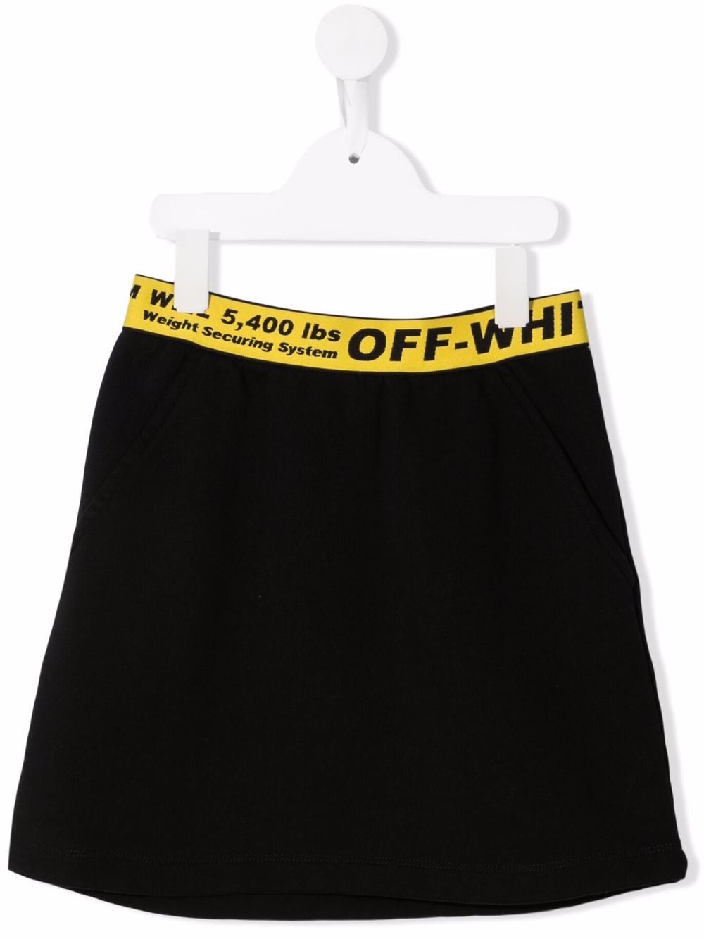 OFF-WHITE KIDS Logo waistband mini skirt Black