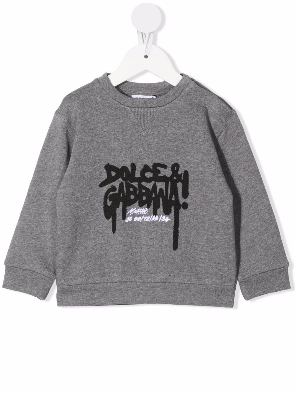DOLCE & GABBANA BABY Graffiti logo-print sweatshirt Grey