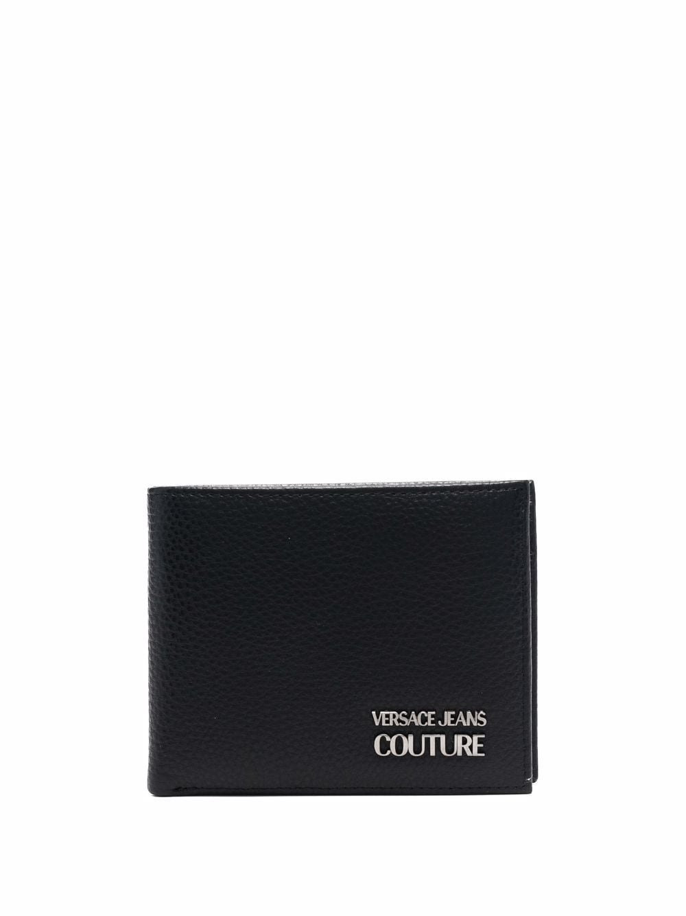 VERSACE Logo Plaque Bi-Fold Wallet Black