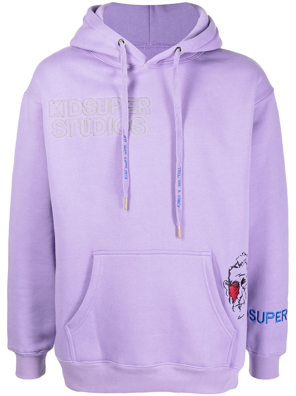 KIDSUPER Logo-embroidered cotton hoodie Violet