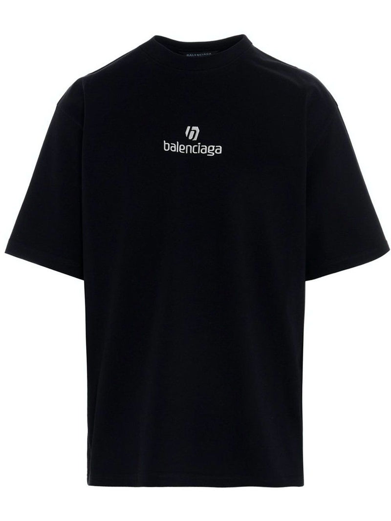 BALENCIAGA Sponsor Logo T-Shirt Black | MAISONDEFASHION.COM