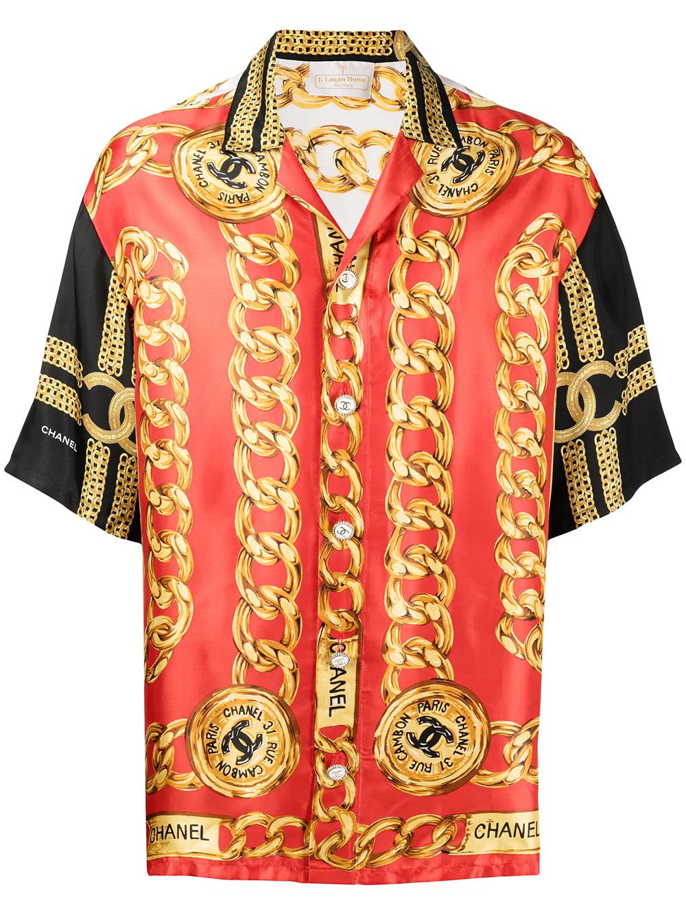 J. LOGAN HOME Gerard Chain-print short-sleeve shirt