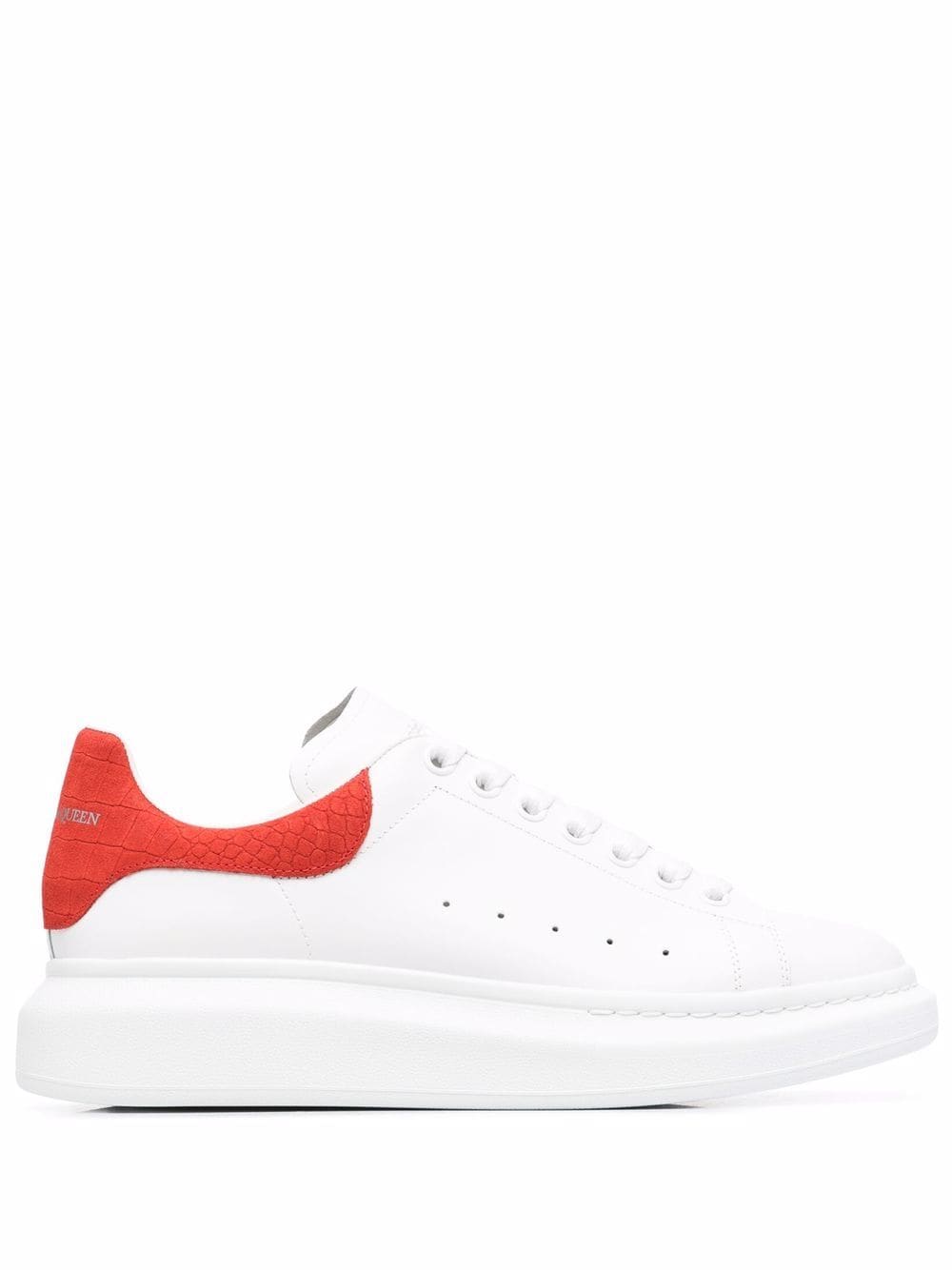 ALEXANDER MCQUEEN Oversize croc detail sneakers White/Red