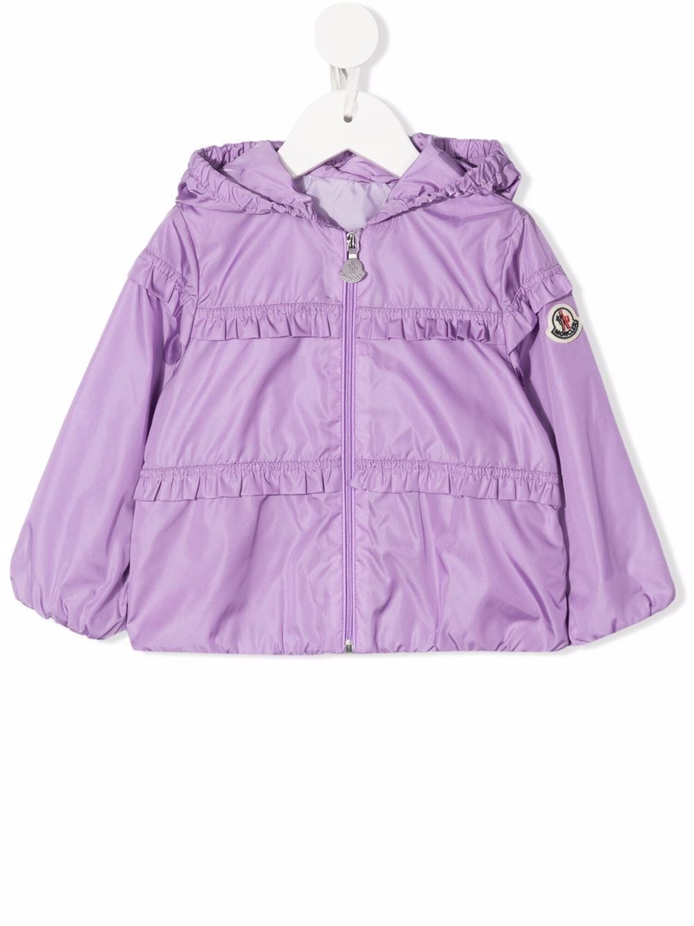MONCLER BABY Ruffle-Trim Hooded Jacket Purple
