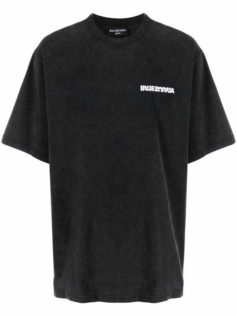 Balenciaga 583989 TGM04 CHEST LOGO Shirt Black