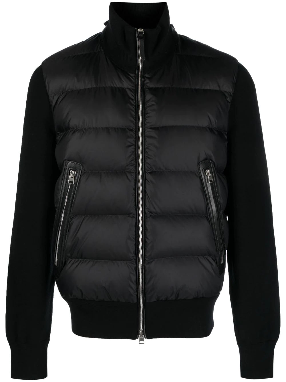 Image of TOM FORD Quilted Zip-Up Jacket Black