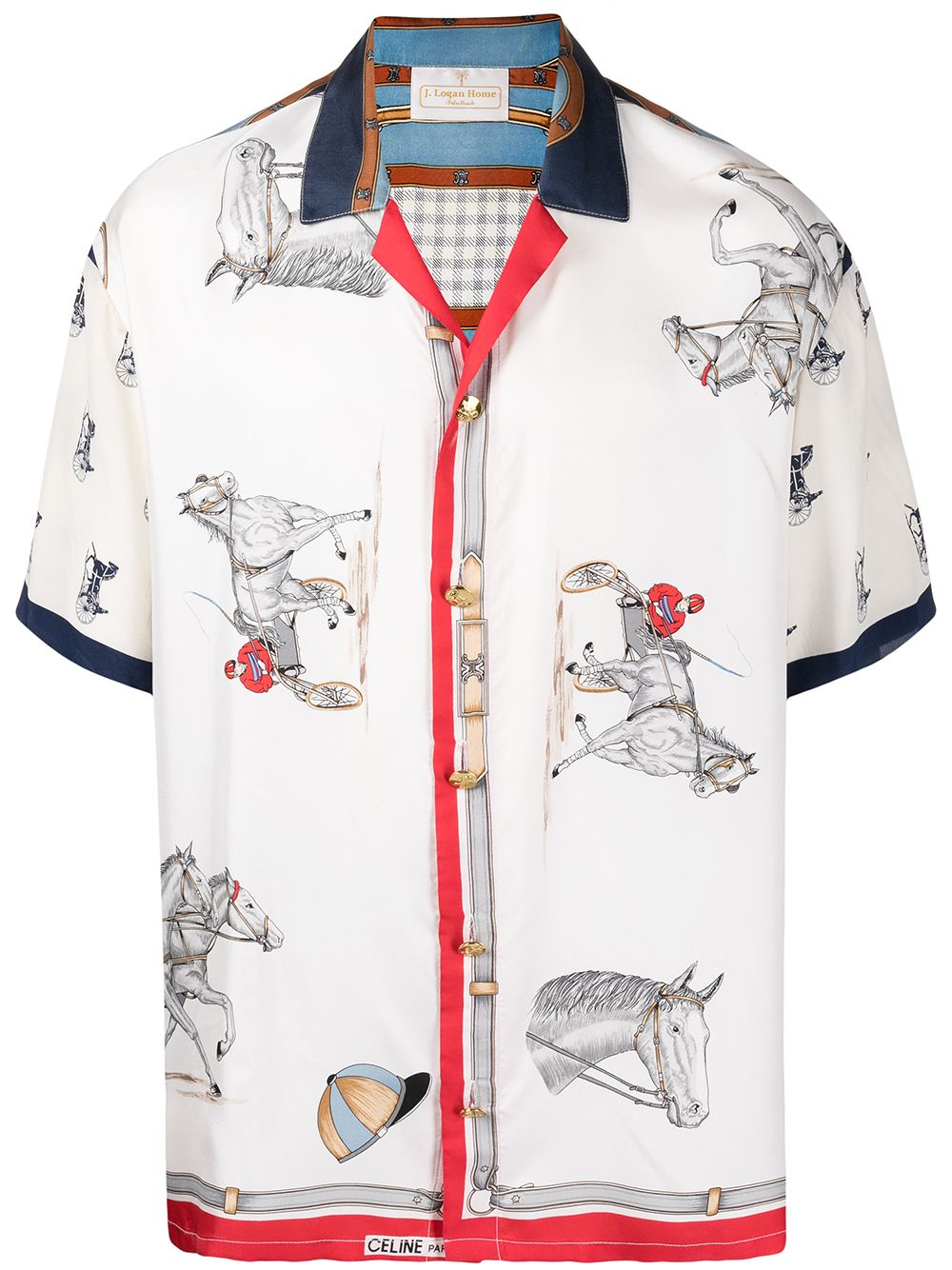 J. LOGAN HOME Florent Horse motif-print silk shirt