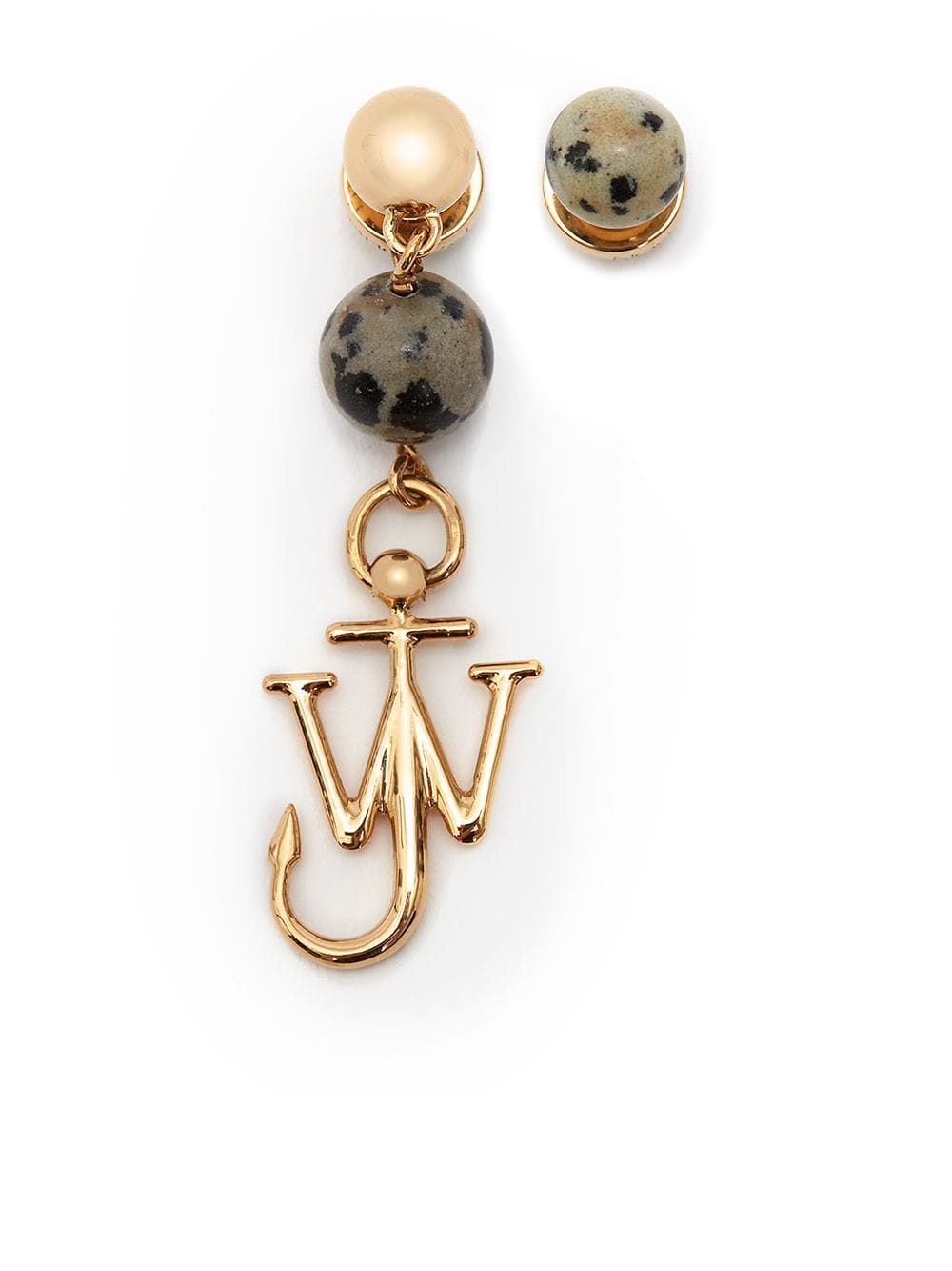 JW ANDERSON Dalmatian Jasper asymmetric earrings Gold