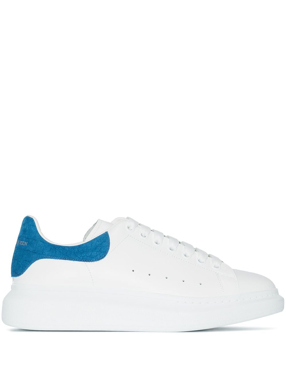 ALEXANDER MCQUEEN Oversized Croc Detail Sneakers White/Electric Blue