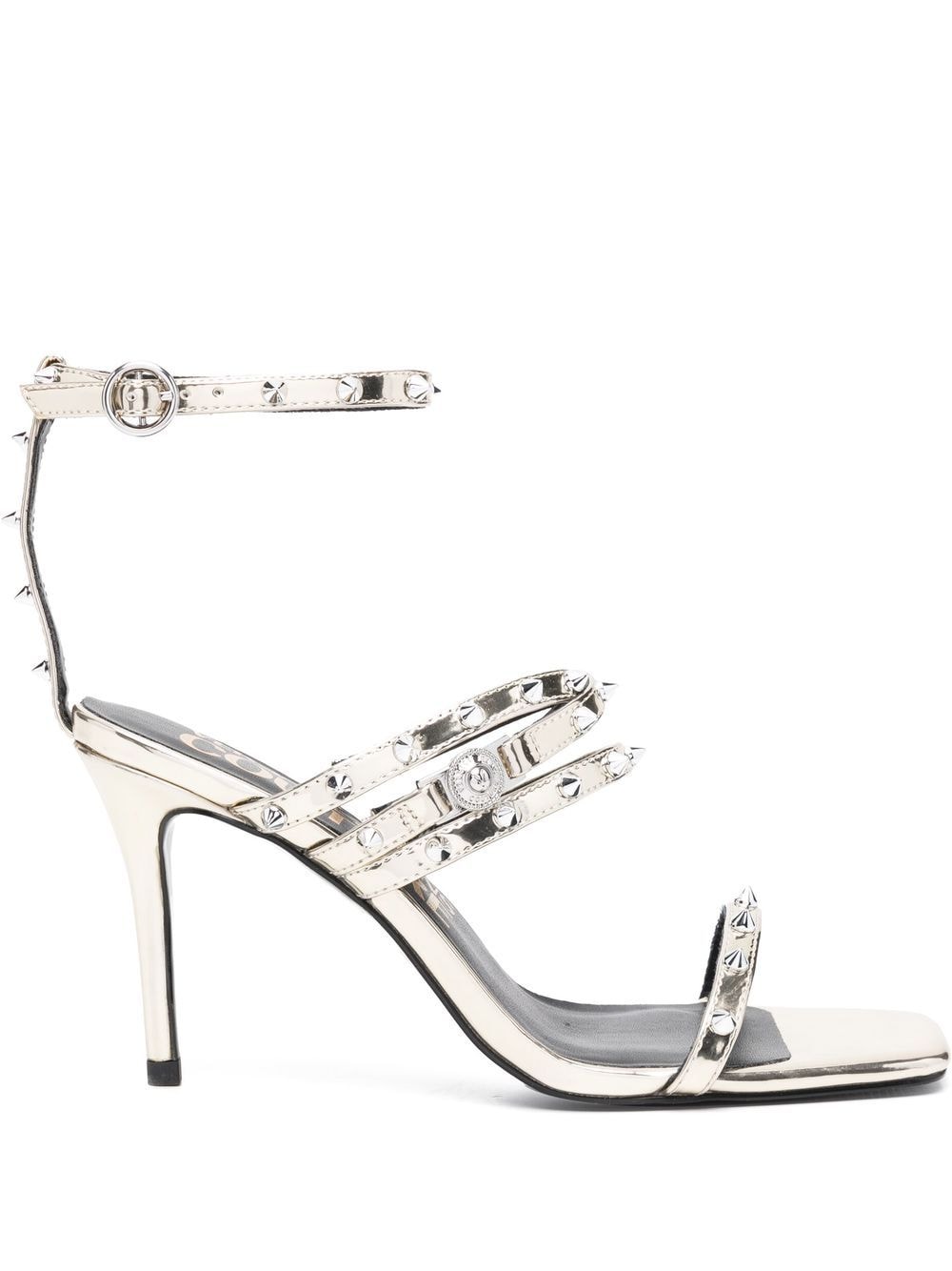 Versace Woman Versace jeans couture women studded high-shine sandals gold