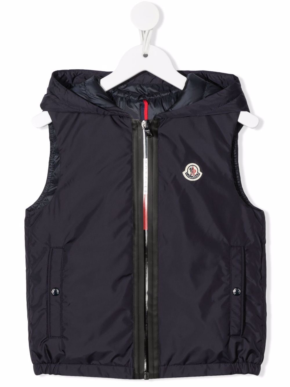 MONCLER KIDS logo-patch zip-up hooded gilet