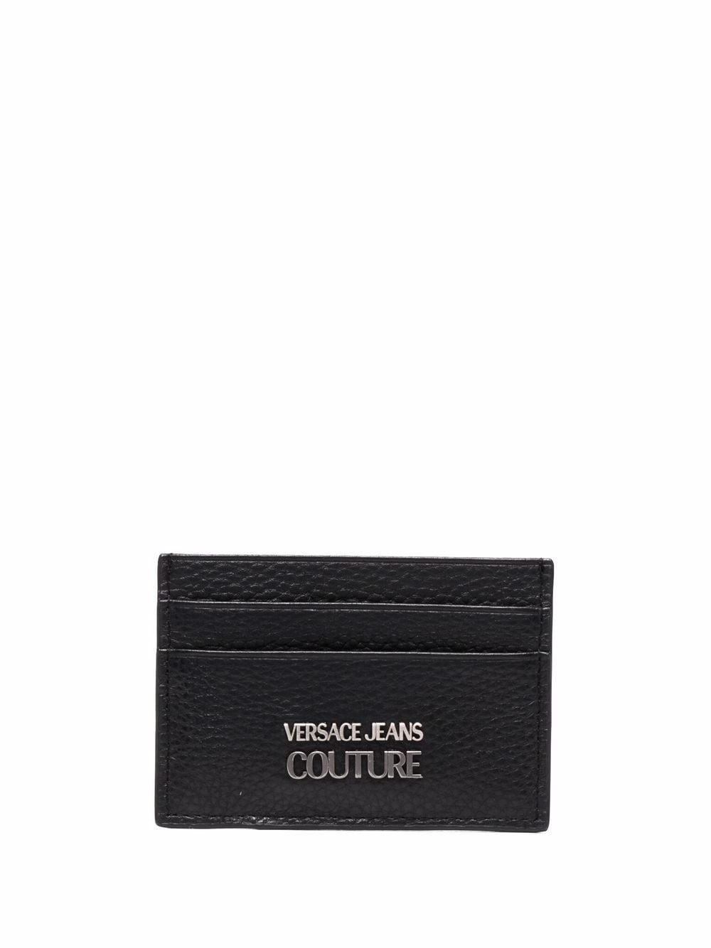 VERSACE Logo Plaque Card Holder Black