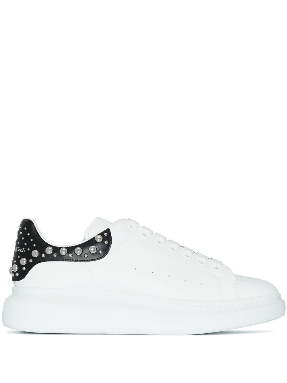 ALEXANDER MCQUEEN Oversized Pearl Embellished Sneakers White