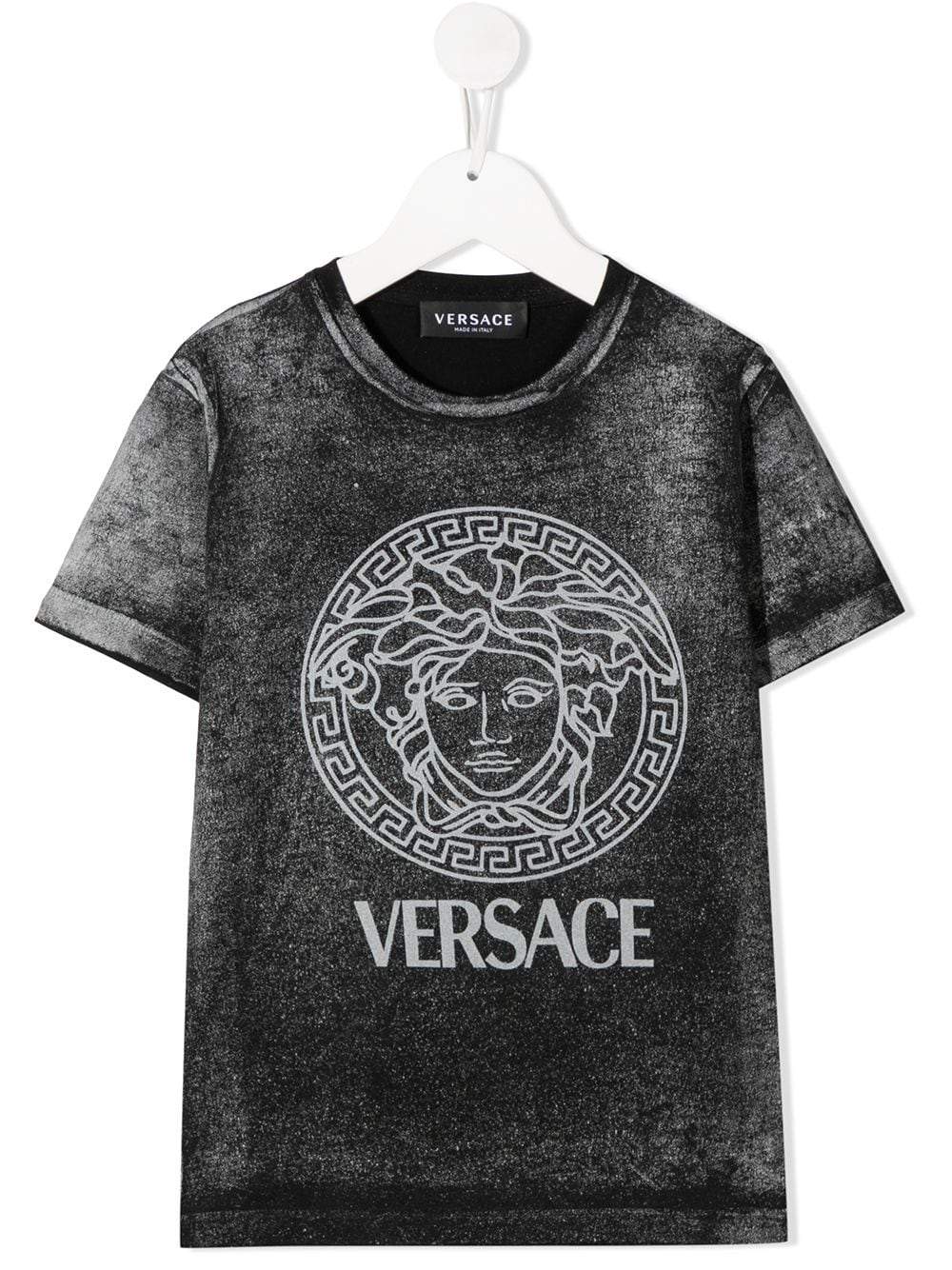 Image of VERSACE KIDS Medusa Print T-Shirt Grey/White