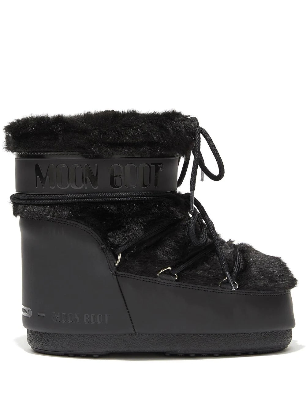 Image of MOON BOOT UNISEX Icon Low Faux Fur Boots Black