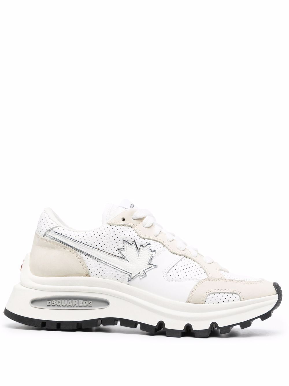 DSQUARED2 WOMEN Stretched Leaf Run Sneakers White