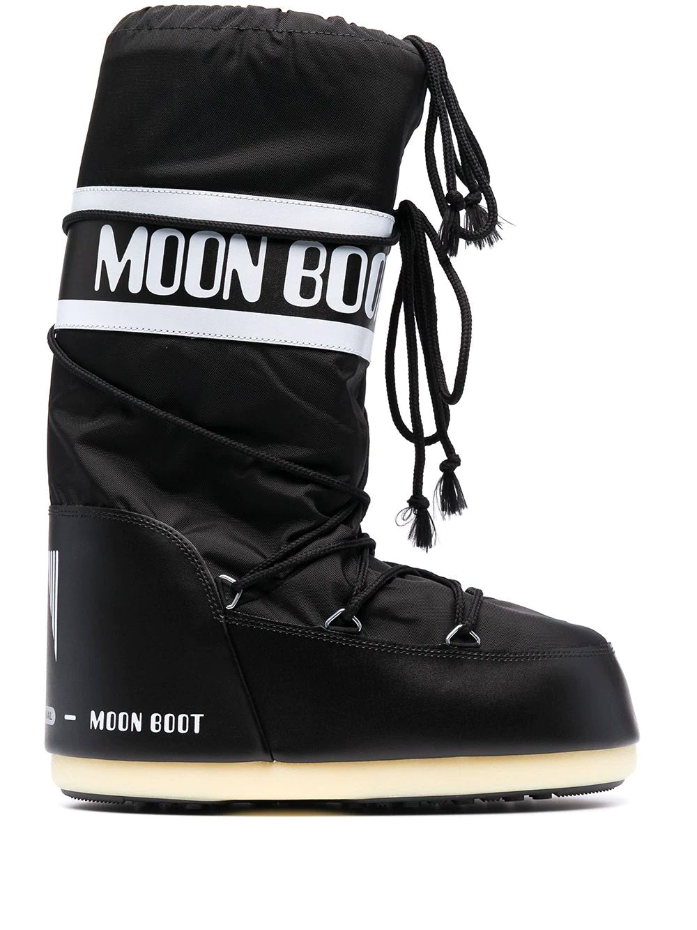 Image of MOON BOOT UNISEX Icon Logo Band Boots Black White