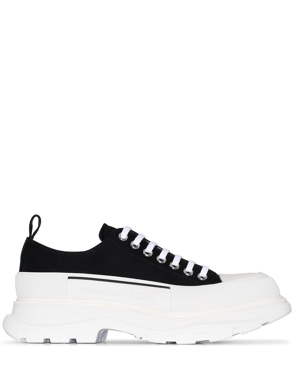 ALEXANDER MCQUEEN Tread Slick Lace-up Sneakers Black/White