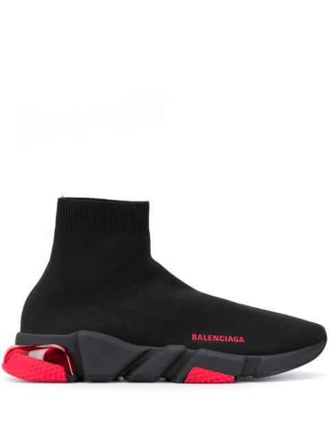 BALENCIAGA Speed LT Clear Sneaker Black/Red