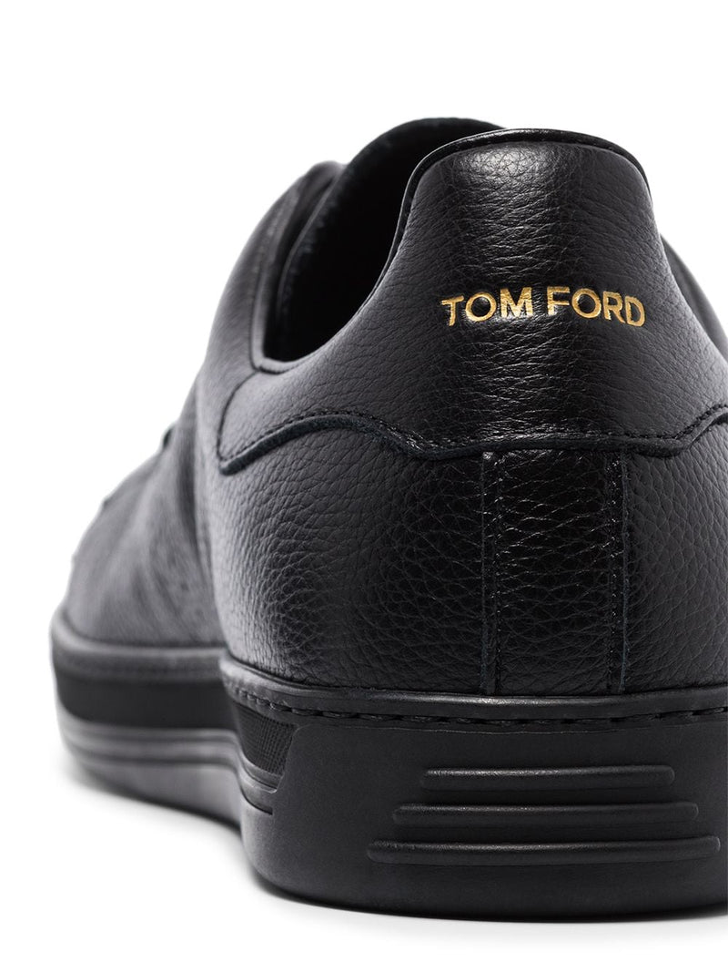 TOM FORD Warwick Grained Leather Sneakers Black 