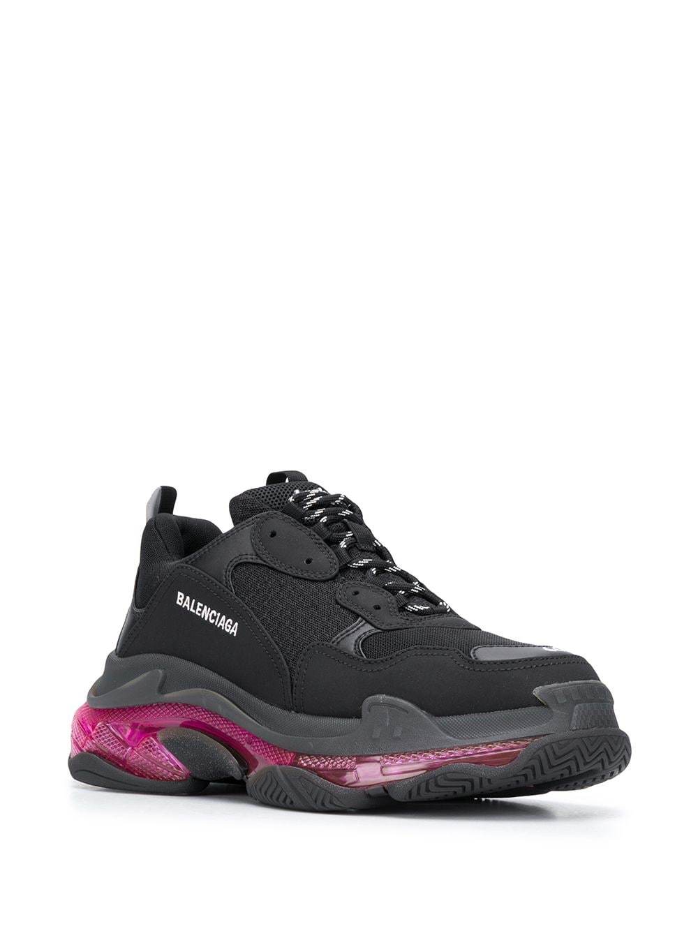 black and pink balenciaga triple s