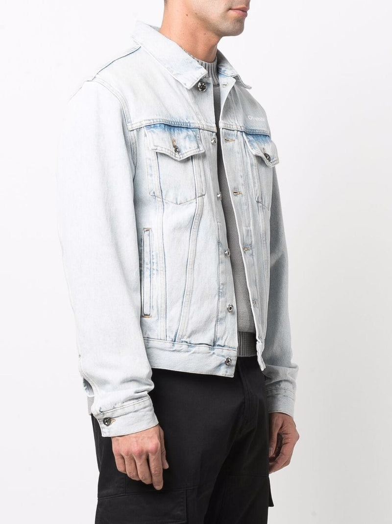 OFF-WHITE Diag Bleached Denim Jacket 