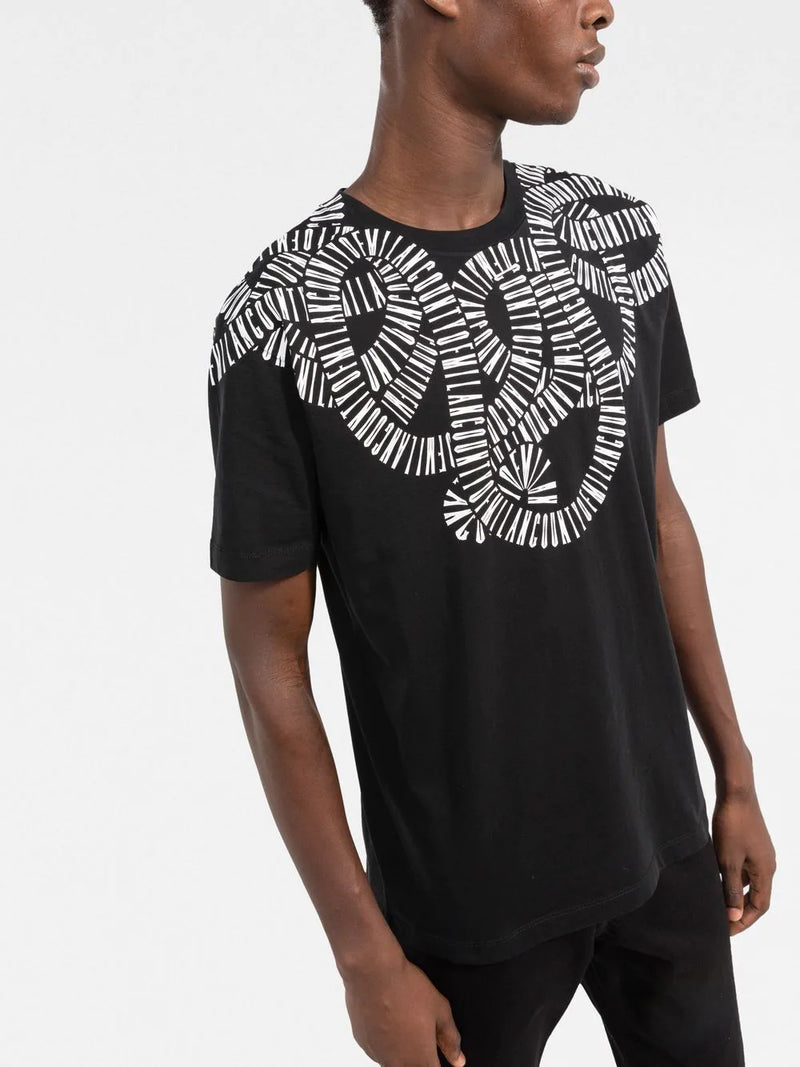 MARCELO BURLON Snake Wings T-Shirt Black/White | MAISONDEFASHION.COM