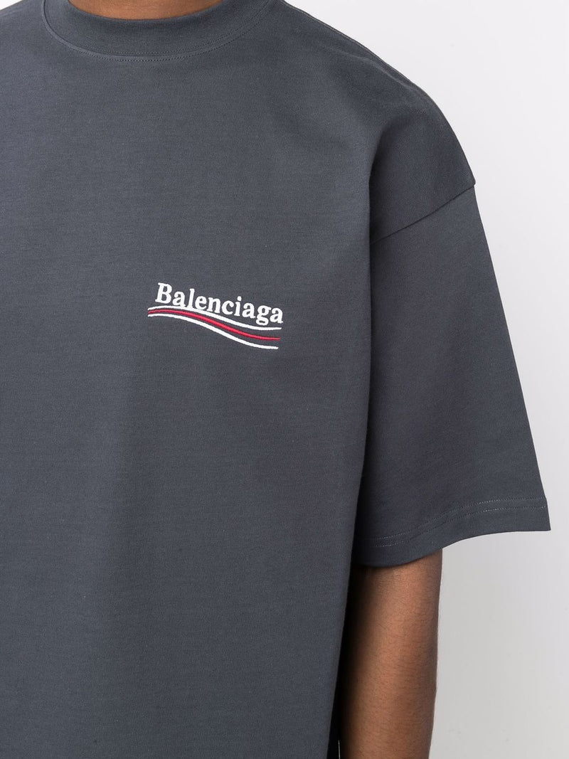 Balenciaga Large Fit Tshirt In Grey  Dark Grey  White  Editorialist