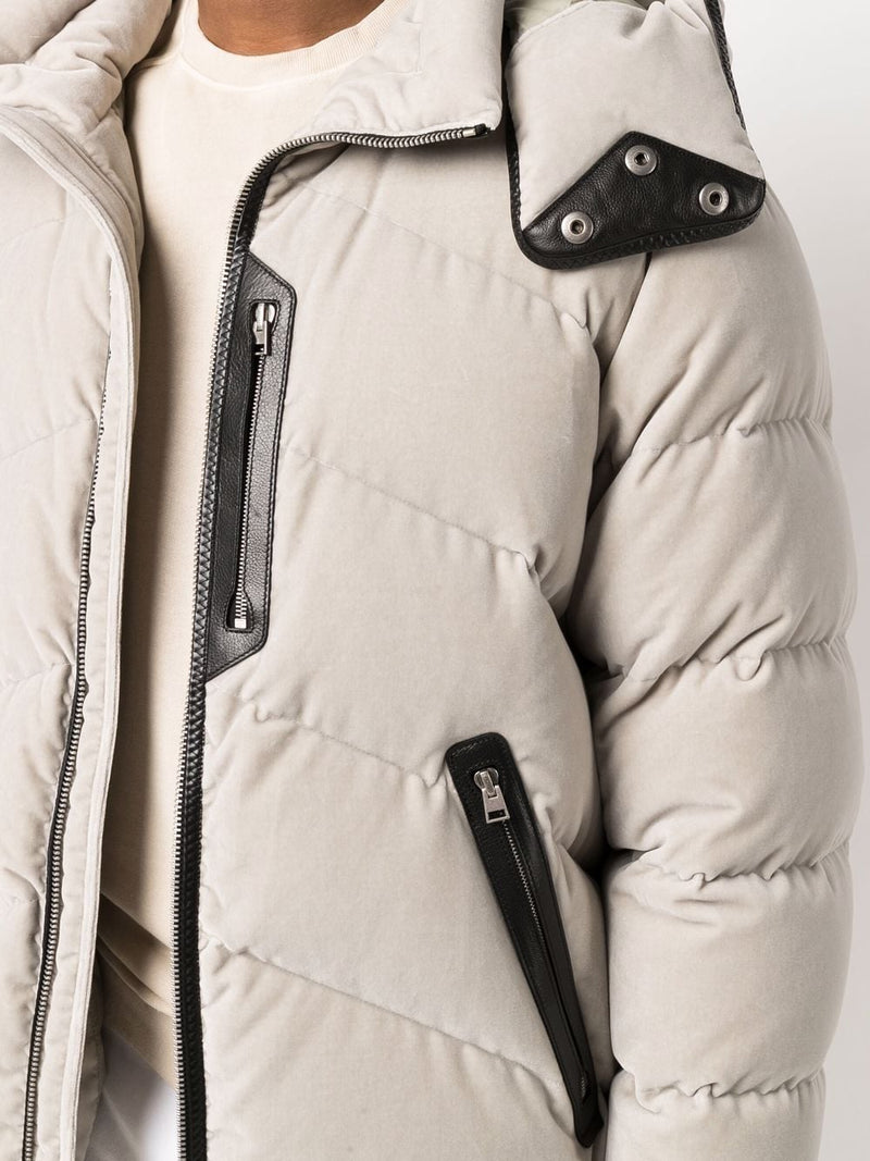 TOM FORD Velour Zip Up Down Jacket 