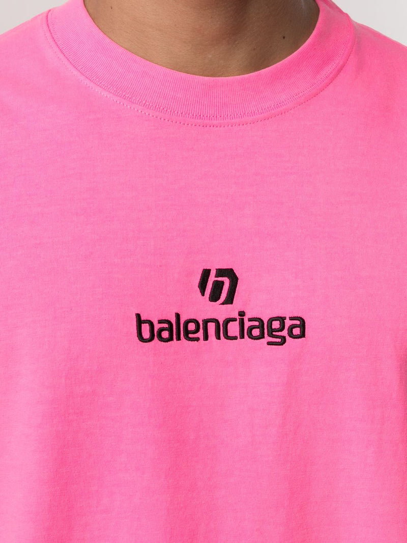 Balenciaga Bonjourprint Cotton Tshirt in Pink for Men  Lyst