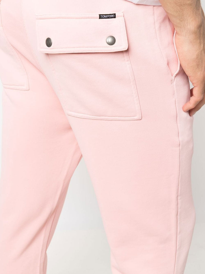 TOM FORD Four-pocket drawstring-waist track pants Pink 