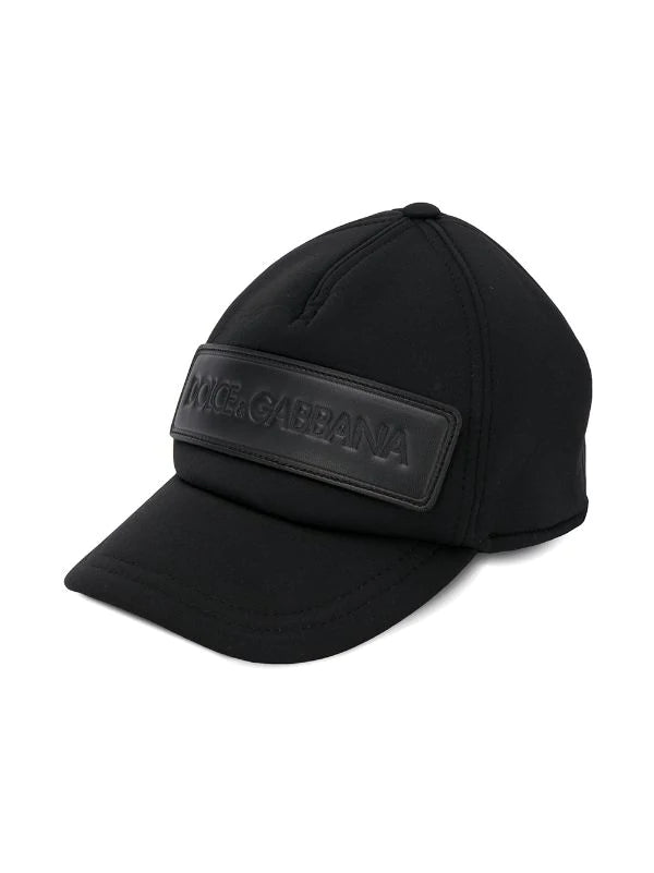 DOLCE & GABBANA KIDS logo patch baseball cap black 