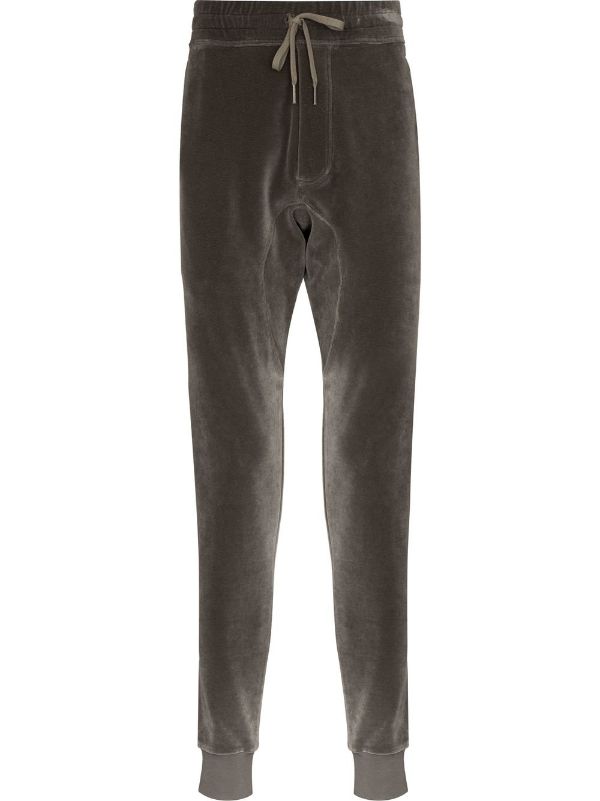 TOM FORD Drawstring-waistband Velour Track Pants Grey 